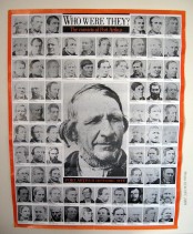 Poster of Tasmanian prisoners' photographs by T. J. Nevin 1870s (1991 QVMAG Collection)