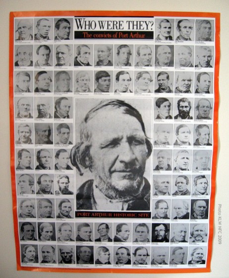 Poster of Tasmanian prisoners' photographs by T. J. Nevin 1870s (1991 QVMAG Collection)